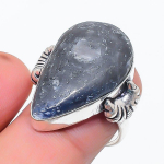 Natural Sapphire(Simulated) 925 Sterling Silver Jewelry Ring Size 7 p1g81