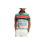 Polo Ralph Lauren SS23 Triibuline Tikitud Logoga L&uuml;hikeste Varrukatega Polo S&auml;rk Meeste Polo S&auml;rgid Mitmev&auml;rviline MNPOKNI1N822215-100 L brown