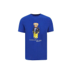 Polo Ralph Lauren Letter Bear Prindiga &Uuml;mmarguse Kaelusega L&uuml;hikeste Varrukatega T-s&auml;rk Meeste T-s&auml;rgid Sinine 710837306-001 XS