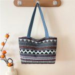 New Summer National Style Women's Bag Fashion Contrasting Color Large Capacity Niche Women's Bag Shoulder Bag Tote Bag Women's Bag