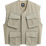 Zara &Uuml;mar kaelus Varrukateta Denim Mitmek&uuml;lgne Vest Meeste pealiskatted Roheline 1538443-506 L
