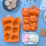 6 isegi Pumpkin Ghost Bat ja muud kujundid Halloweeni &scaron;okolaadist silikoonvormist k&uuml;psetuskoogivorm 540