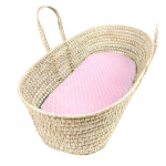 Baby Moses Basket Super Pehme mullivoodi Beebivoodi hoolduspadjakatted Paigaldatud lina One Size roosa