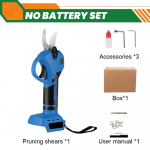 1280W juhtmevaba harjadeta elektriline oksak&auml;&auml;rid, laetav puuokste hekil&otilde;ikur, kaasaskantav elektriline p&uuml;gamise aiat&ouml;&ouml;riist No Battery