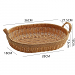 Imitation Rattan Wicker Fruit and Snack Basket for Kitchen, Living Room, and Picnics