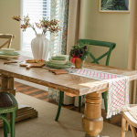 Imanki Yun Cotton Linen Diamond Patchwork Table Runner with Tassels 30x50 cm (with tassels)