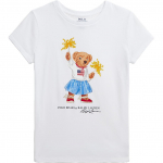 Polo Ralph Lauren Joonisfilm Anime &Uuml;mmarguse kaelusega Kampsun L&uuml;hikeste varrukatega T-s&auml;rk Laste Topp Valge 313942856-001 XL