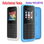 Renoveeritud Nokia Avatud Originaal Nokia 105 (2015. aasta) Mobiiltelefon &uuml;he SIM-kaardi/kahe SIM-kaardiga RM-1134 No charger must
