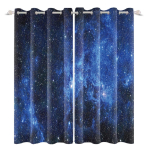 2 tk/komplekt Universumi Sinine Lilla Virmalise Aknakardin Kosmosetolmu Udu Kodu Magamistoa Baari Dekoor Pimendav Pol&uuml;esterkangast Kardinad 50x140cm 2PCS&Grommet Top blue
