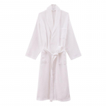 Puuvillane vahvlikudumiga hommikumantel t&auml;ispikk unisex kimono stiilis, paks frotee spa-hommikumantel koju, hotelli ja sauna jaoks, taskutega M valge