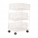 Caster Wheel Rolling Cart for Metal Shelf Storage in Kitchen Bathroom Dorm M