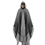 Halloweeni surmakost&uuml;&uuml;m Must kapuutsiga keep kolba maskiga Vanaaegne keskaegne keep t&auml;iskasvanute cosplay rekvisiidiks hall