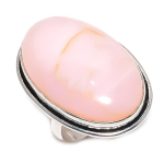 Pink Opal Gemstone Handmade 925 Sterling Silver Jewelry Ring Size 8 q0q93