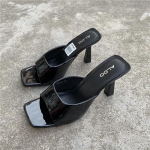 Uued naistejalatsid Euroopa ja Ameerika mood Square Head, &otilde;hukesed k&otilde;rged kontsad, seksikad naiste sussid Zapatos De Mujer 2024 36