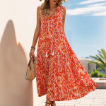 Naistemood suvise kevadise Bohemia printiga varrukateta V-kaelusega vabaajakleidid XL Heleroosa