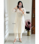 India disainer linane puuvillane kurta p&uuml;ksikomplekt naistele Bollywoodi top tuunika tikitud kurti kleit M