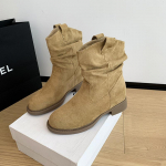 2025 uus k&otilde;rguse suurendamine 8cm Maillard Martin saapad naiste s&uuml;gismudelid keskmise s&auml;&auml;rega kitsas s&auml;&auml;reosa plisseeritud retro naiste saapad 34 khaki