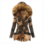 Naiste soe mantel jakk Outwear karusnahast voodriga kraaviga talve kapuutsiga paks mantel L khaki