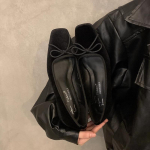 Mood SUOJIALUN 2024 S&uuml;gis Naiste Madalad Kingad Mood Ruudukujuline Nina Madalad Pealsed Naiste Elegantne Baleriinad Kingad Pehme Madal Konts Paat Sh 35 must