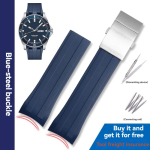 K&otilde;vera otsaga kummirihm Mido Navigator seeria M026430A M026608A Starfish M011430A jaoks Silikoonist kellarihm Citizen k&auml;ev&otilde;ru 22mm 22mm blue