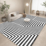 Mustvalge geomeetriline joon abstraktse kunstiga vaip elutoa diivani kaunistused k&ouml;&ouml;gilaua matt vaba aja veetmise tuba libisemiskindel p&otilde;randamatt halloweeniks 120*160cm