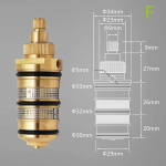 Messingist asendustermostaatkassett du&scaron;isegisti ventiili varda remondikomplekt Vannitoa veetemperatuuri reguleerimise segisti kassetid