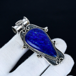 Lapis Lazuli ripats, 925 sterlingh&otilde;bedast k&auml;sit&ouml;&ouml;ehe, Lapis Lazuli h&otilde;bedane ripats, Pidulik eht naistele, Ripats j&otilde;ulukingitus 7.5 Cm sinine