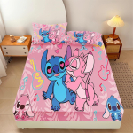 Stitch Koomiksitegelane Armas Kodu Dekoor Pinguldatud Linu Komplekt Voodipesu Komplekt 2/3-osaline Komplekt Nordica Pol&uuml;ester Anime Palus 90X190X25CM