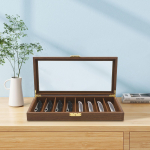 P&auml;hklipuu v&auml;rvi tihedusplaadist noa vitriinkarp, Ristk&uuml;likukujuline noahoidja karp 8 sektsiooniga, 40*19*5 cm, Noade hoidmiseks