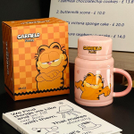 Armas koomiksikujuline Garfield keraamiline kruus kaanega T&uuml;druku tass Kodu hommikus&ouml;&ouml;gitass Piimakruus Suveniir 470ml