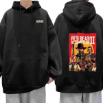 Red Dead Redemption 2 graafiline dressipluus Mehed Naised Harajuku K&otilde;rge kvaliteediga Mood Paaride dressipluus Vabaaja pikkade varrukatega &Uuml;lesuurusega M black