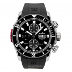 Edox CO-1 Kronograaf Kummirihm Must Tihvt Automaatne Sukelduja Kell 01128-3NRCA-NN 500M Meeste Kell must