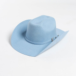 100% Vill N&otilde;gus Kuju Silinder Moodne V&ouml;&ouml;pandla Dekoratiivne Villane Krussis Lai &Auml;&auml;r Fedora M&uuml;ts Unisex L&auml;&auml;ne Kauboi M&uuml;ts 56-58cm taevasinine v&auml;rv
