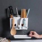 Liimiga mitme noa hoidik (Valge) / Veest &auml;ravoolav noaplokk