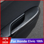 ABS carbon fiber door armrest protective cover with hand decoration modification For Honda Civic 10th 2016 2017 2018 Carbon fiber