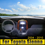 Auto armatuurlaua kate V&auml;ltige kerget padjandit p&auml;ikesevari UV-vastased vaibad libisemiskindlad matid Toyota Sienna XL20 2004-2006 2007 2008 2009 jaoks A Red Side