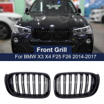 Paar auto s&uuml;sinikkiust esipamperi iluv&otilde;re BMW X3 X4 F25 F26 2014 2015 2016 2017 jaoks, kahekordse liistuga, neerud