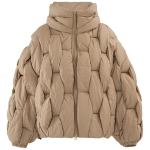 Pruun Paks Suur Suurus Soojana Hoidev Puuvillaga T&auml;idetud Pikkade Varrukatega Naiste Parka Moodne Trend S&uuml;gis Talv L beige