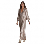 Naiste Seksikas Pikkade Varrukatega S&auml;delev Maksikleit S&uuml;gava V-kaelusega K&otilde;rge L&otilde;hikuga Pidulik Kleit S&auml;delev Peokokteili Pikk Kleit M