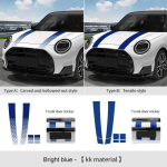 Auto mootorikatte vin&uuml;&uuml;lpagasiruumi kleebised Mini Cooperile F56 F60 F55 F54 R56 R60 F65 F66 U25 J01 Countryman Autotarvikud Type A s&auml;rav sinine v&auml;rv