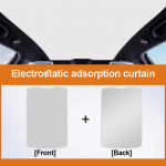 For Leapmotor C10 2025 2024 2026 Car ulation Sunroof Sunshade Electrostatic Suede Silicone Sun Protection Sticker Accessories Black and white 1PCS