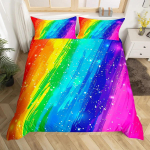 Dopamiini V&auml;rviline Triip 3D Prinditud Tekikott V&auml;rviline Prinditud Voodipesu Kerge Luksuslik 3-osaline Komplekt 2 Padjapuuriga Ilma Tekita EU Single(135*200cm)3pcs blue