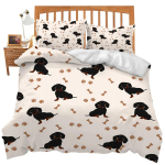 Dachshundi tekikott Komplekt Multikas Kutsikas &Uuml;lipehme Hingav Tekikott T&otilde;mblukuga T&auml;iskasvanud Ja Lapsed Koer Kuninganna Kuningas Voodipesu EU Single(135*200cm)3pcs black