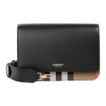 Burberry Vintage Check Logo Nahast Crossbody &Otilde;lakott Naiste kotid Must 80840251 Basic Set (Bag+Dust Bag)
