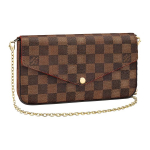 Louis Vuitton Pochette Felicie Moodne Vintage Ruuduline Disain L&otilde;uend ja Nahk Kolm-&uuml;hes Koti Kett Risti Keha &Otilde;lakott Naiste kotid N63032 Basic Set (Bag+Dust Bag)