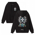 849 CHROME HEARTS 2026 S&uuml;gis ja Talv Uus Suur Suurus Klassikaline Stiil Logoga Kapuutsiga Pusero, Sobib Paaridele Kandmiseks S must