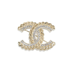 Chanel Double C Mitmek&uuml;lgne Kristallkaunistusega Metallist S&otilde;lg Naiste aksessuaarid Kuldne AB5612-B02818-NB088 Box+Padding Board,Gold