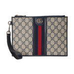 Gucci Ophidia T&otilde;mblukuga Sulgemine Monogramm Topelt G Logotr&uuml;kiga L&otilde;uend ja Nahk&auml;&auml;ris Sidur Meeste sidur Beež Sinine 672989-96IWN-4076 Box(Basic Set+Box)