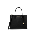 Michael Kors Mercer Lock Nahast ja S&uuml;nteetilisest Nahast T&otilde;mblukuga K&auml;ekott Naiste T&otilde;mblukuga K&auml;ekotid Must 30S0GM9T7L-BLACK Basic Set (Bag+Dust Bag)