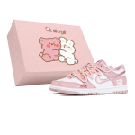 Nike Dunk Low Pink Velvet, Third Lab, Foundation Hug Bear Cute Style Cushioning Slip Resistant Low top Casual Shoes DO6485-600(Team-P) 38.5